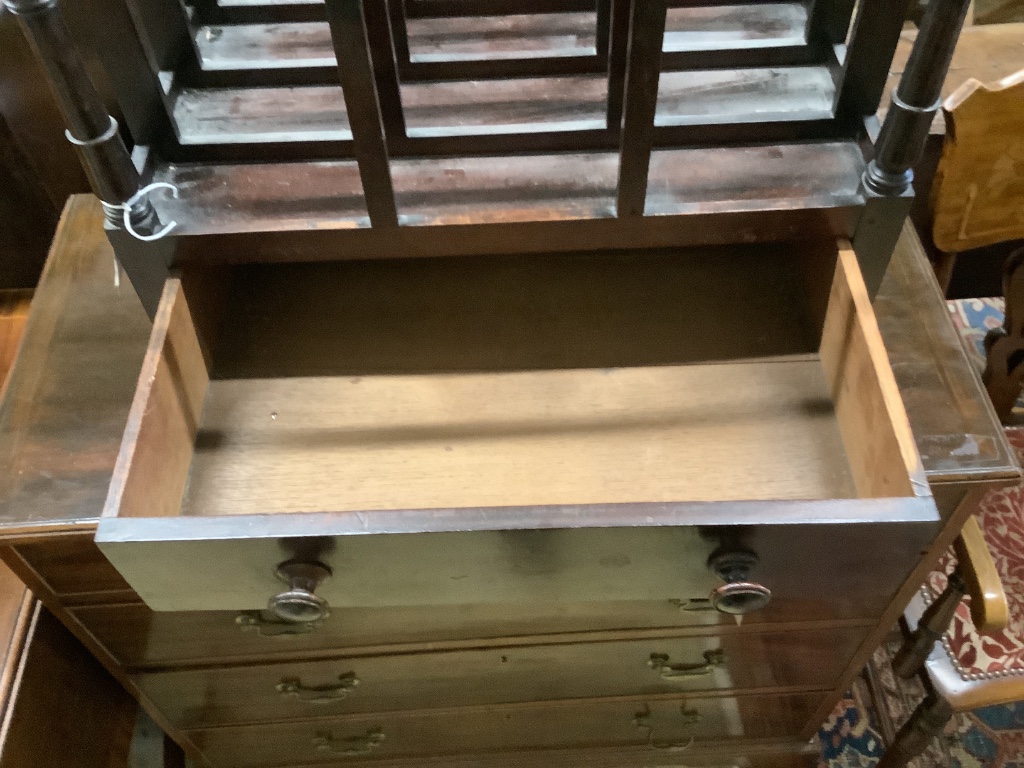 A Victorian mahogany four division Canterbury, width 51cm, depth 37cm, height 55cm